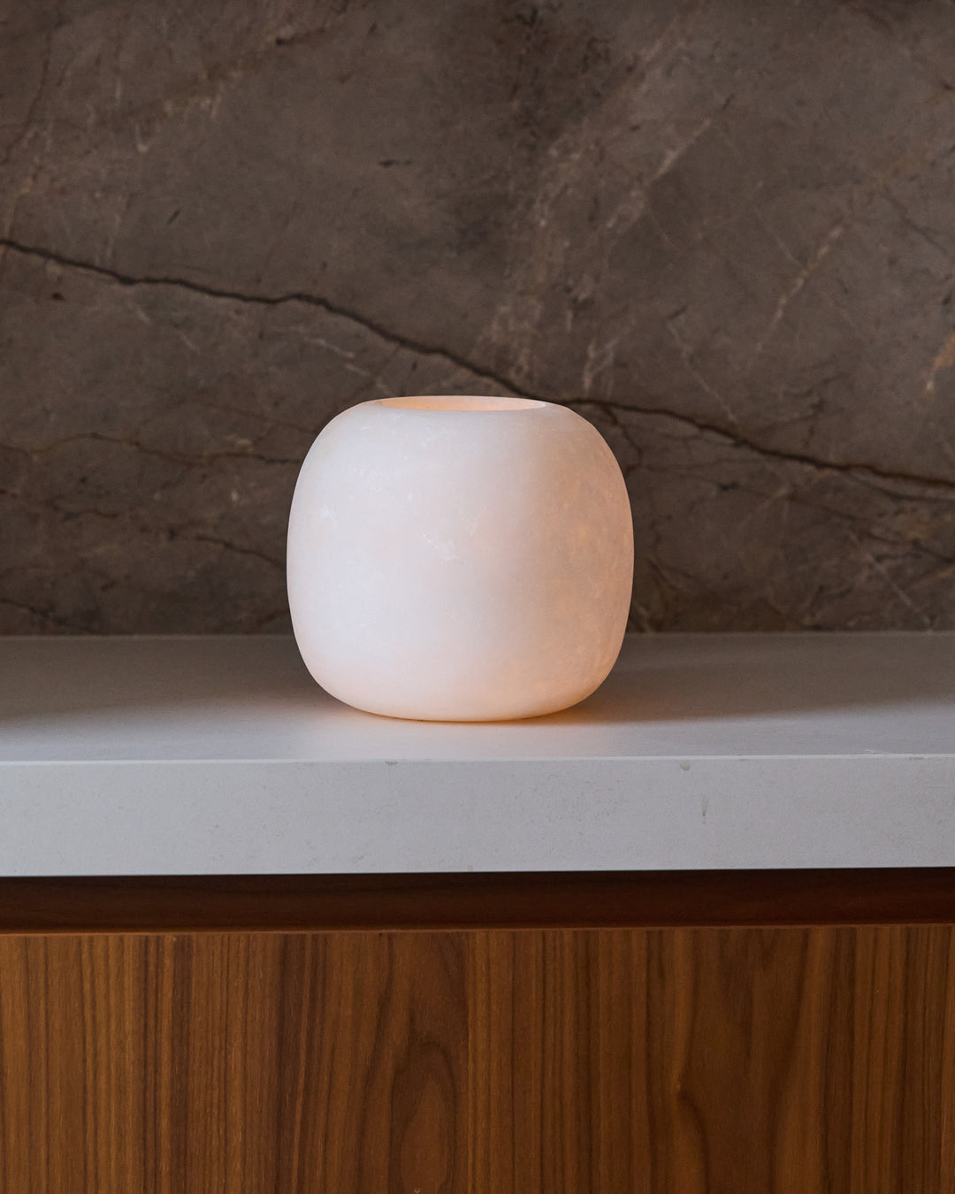 Alabast Tealight - round white