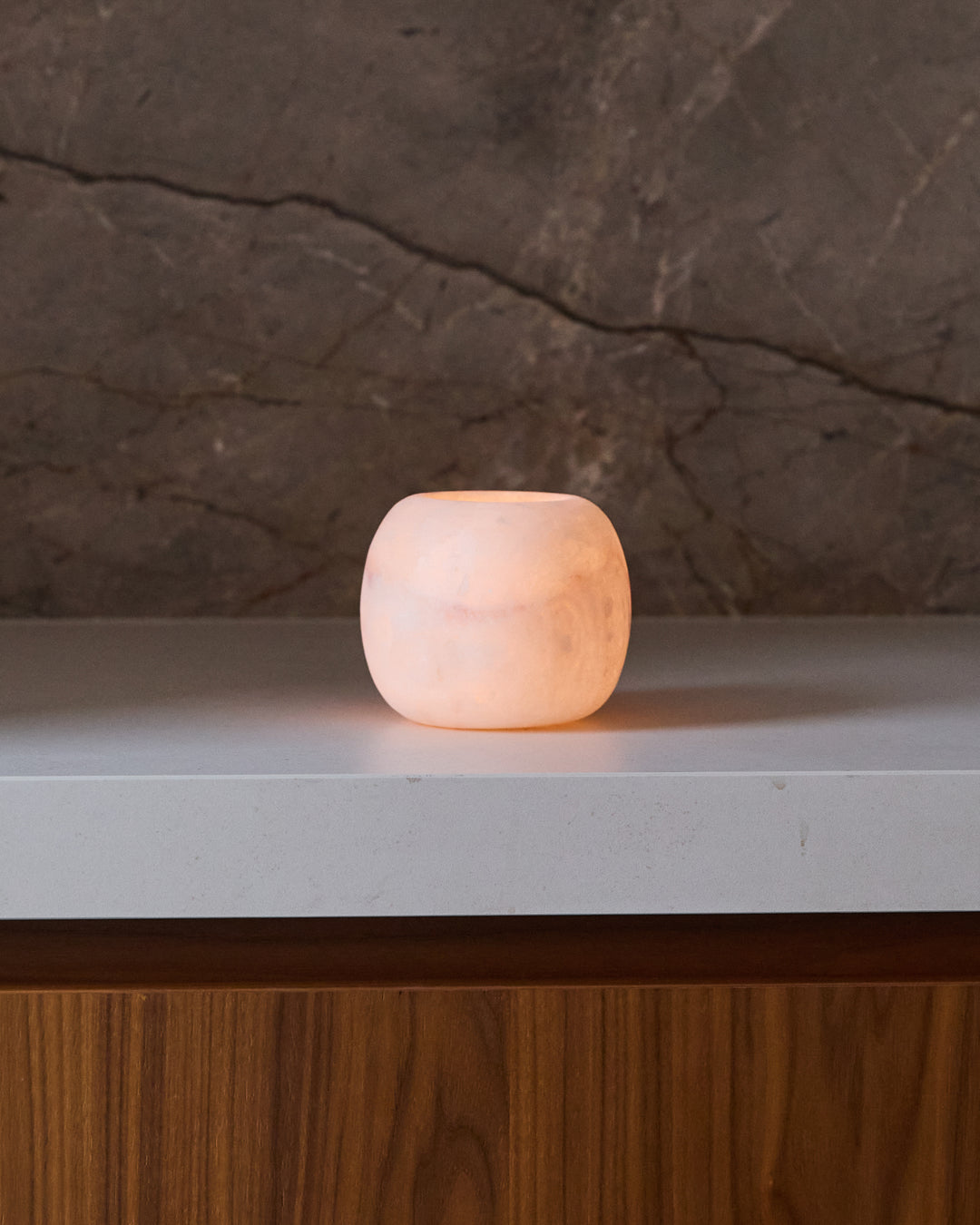 Alabast Tealight - round white